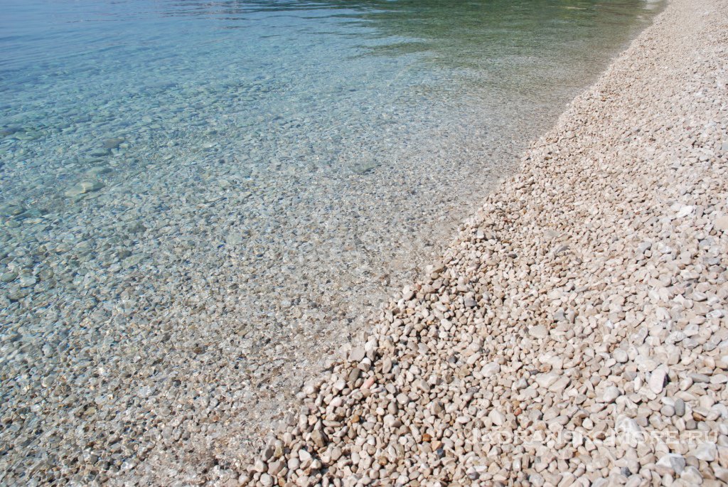 Пляж в Живогошче - вход в воду